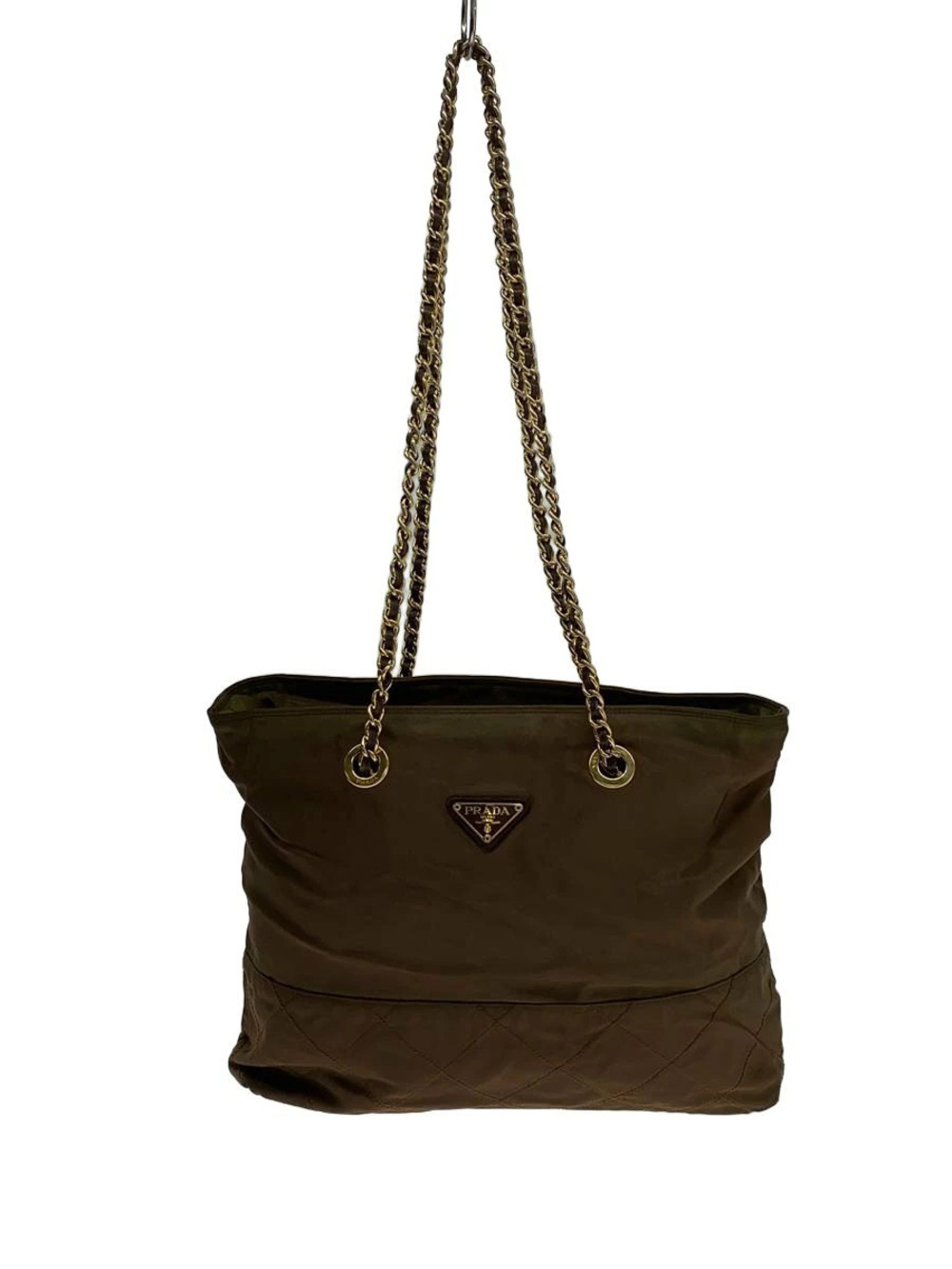 Prada brown tessuto quilted Chain shoulder bag